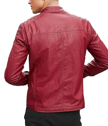 Black Leather Jacket Men - Black Real Lambskin Mens Motorcycle Jacket