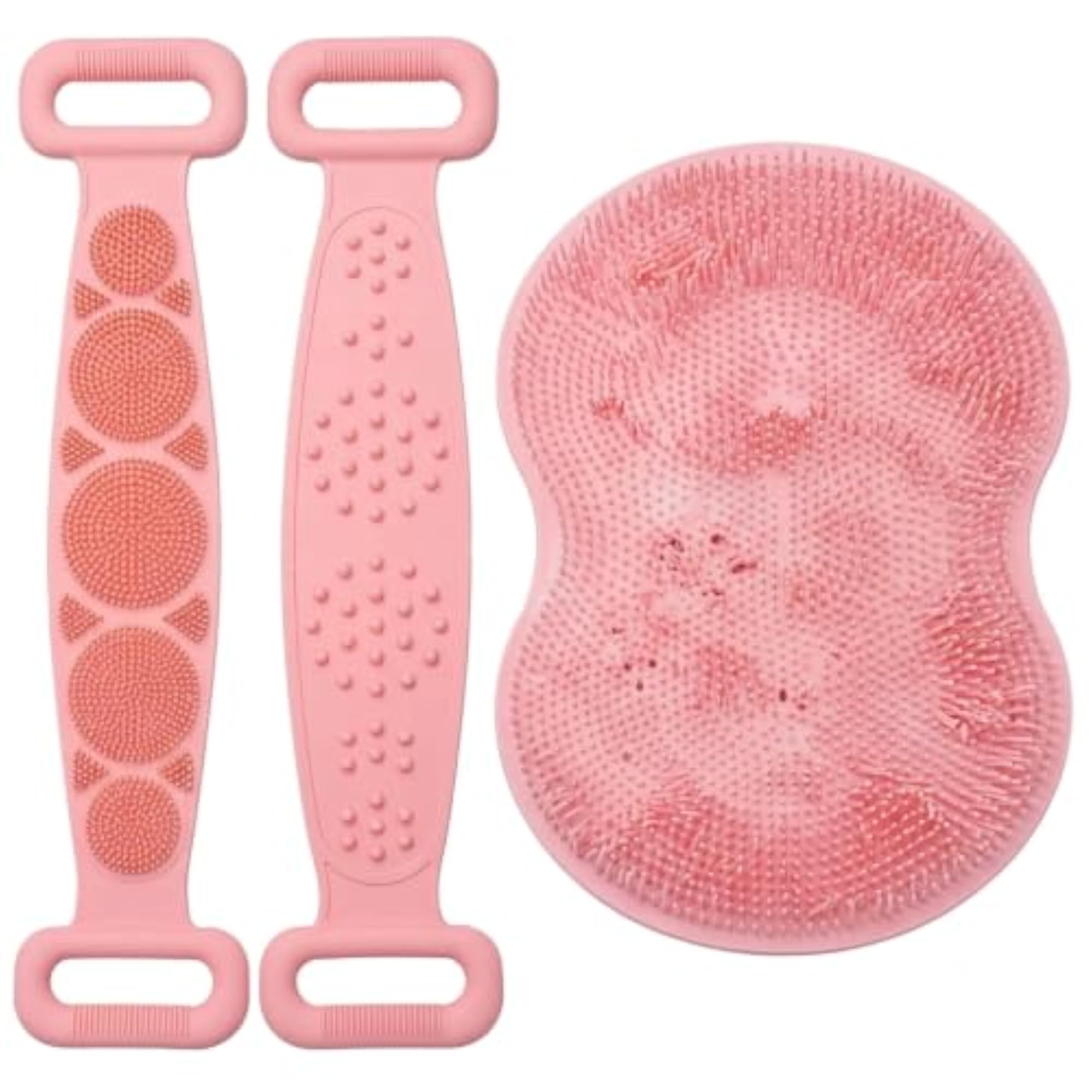 Silicone Foot Scrubber Shower Mat with Massage Bristles (PACK OF 2)