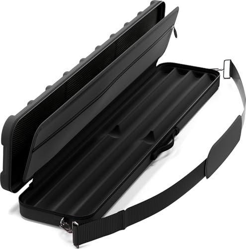 Casemaster Parallax Guard 2x2 Billiard Cue Case, Holds 2 Butts and 2 Shafts, Foam-Padded Interior, 600D Oxford Fabric, Black