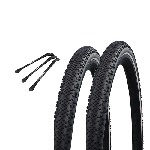 2er Set Schwalbe Reifen G-One Bite schwarz Reflex 28 x 2,0' (50-622) + Schlauch ausw&auml;hlbar + MSZweirad Reifenheber (ohne Schl&auml;uche)