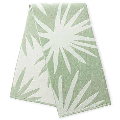 Laguna Beach Textile Co. Tropical Cabana Beach Towel - Oversized, Plush 630 GSM Cotton - Agave Green