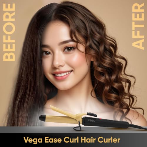 Vega Ease Curl 25 mm Barrel Hair Curler for Women with Ceramic Coated Plates, Safety Stand, Cool Tip, Fast Heatup, Hair Curling, Hair Styling for Women, (VHCH-02) - Image 6