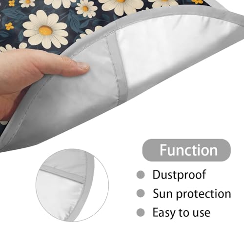 Image of Steering Wheel Cover Protector Foldable Car Steering Wheel Sun Shade Cover Cute Daisy Car Interior Design Sun Shade for UV Protection Universal Vehicle Accessories
