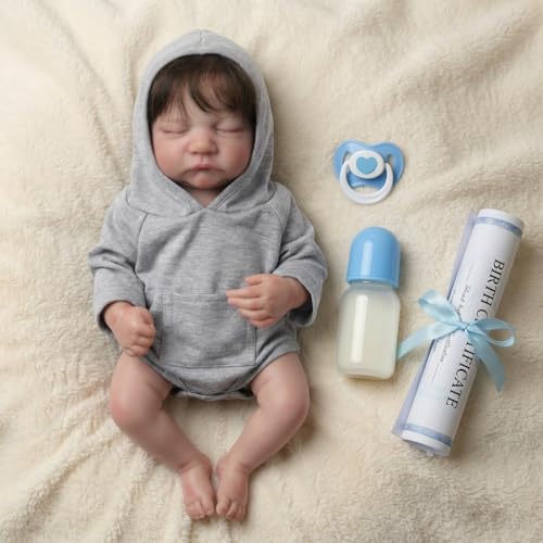Muñeco Bebé Reborn Silicona Realista 49 cm Niño miniatura 6