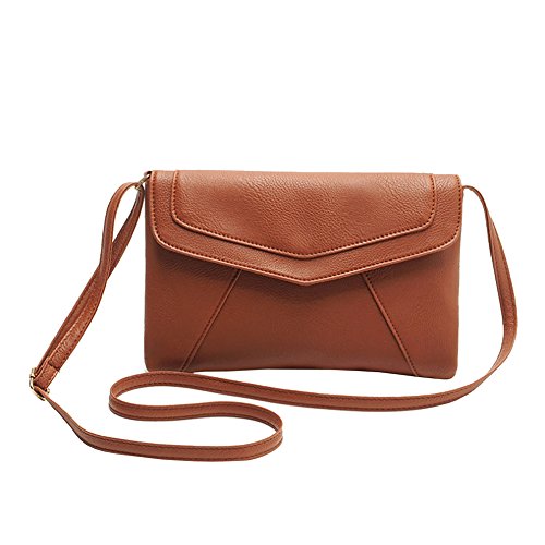 West See Fashion PU Leder Crossbody Schultasche Schulter Handtaschen für Damen (braun)
