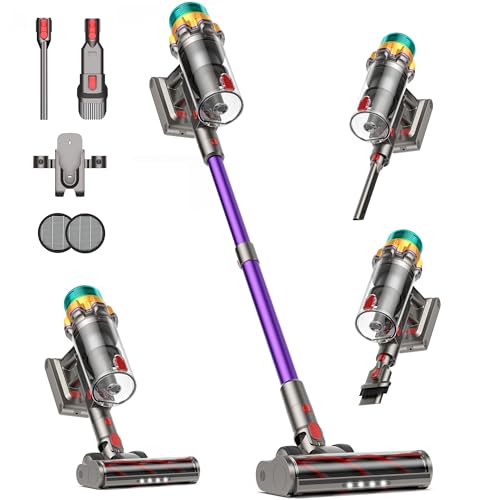 Cordless Vacuum Cleaner, 55KPA 650W 65Mins Extra-Large Dust Cup Cordless Stick Vacuum, Rechargeable Vacuum Cleaner with Self-Standing, Vacuum Cleaners for Home, Hardwood Floor, Carpet, Pet Hair
