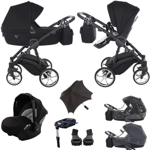 Original Junama Termo Tex Line 4in1 Regenschirm Modulare Systeme Kombinierte Kinderwagen + Original Exclusive Prams Zubehör (05 Schwarz) Cover