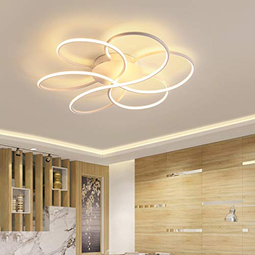 Plafonnier LED moderne en forme de fleur marron D42cm dimmable avec télécommande - 2