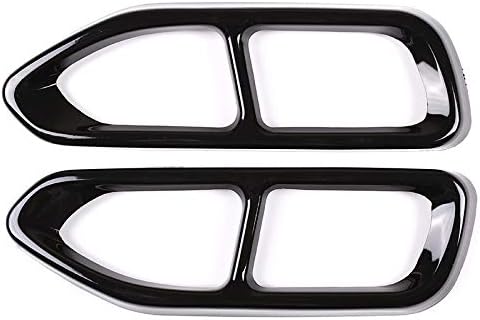 304 Stainless Steel Exhaust Outputs Tail Pipe Frame Trim Cover 2Pcs For BMW 7 Series G11 G12 730 740 750li 2016-2019 Auto Accessories (Black, Normal version)
