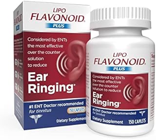 Lipo-Flavonoid Plus, Tinnitus Relief for Ringing Ears, OTC Flavonoid Ear Health Vitamins, Bioflavonoids & Vitamin C, 150 Caplets