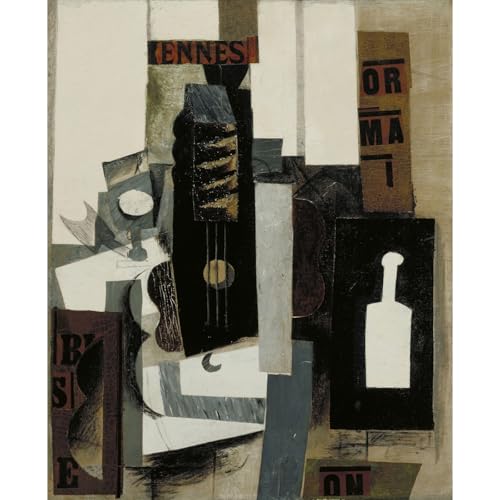 Impression giclée Pablo Picasso Verre guitare et bouteille 61x45,7 cm