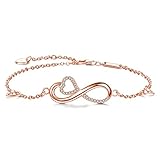 EVERU Infinity Bracelets for Women,Sterling Silver Heart Bracelets for Girlsfriend,Charm Bracelets G