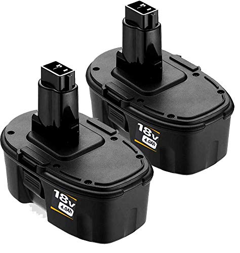 2 Pack 4.0Ah 18V Ni-MH High Capacity Replacement Battery for Dewalt 18 Volts