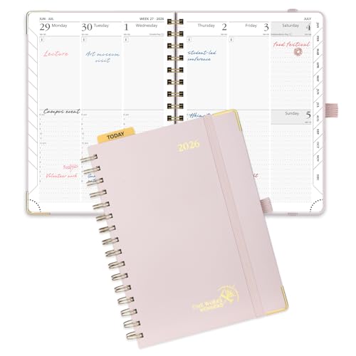 POPRUN 2026 Planner (Medium Size 8.5'' x 6.25'' Wire-Bound Hard