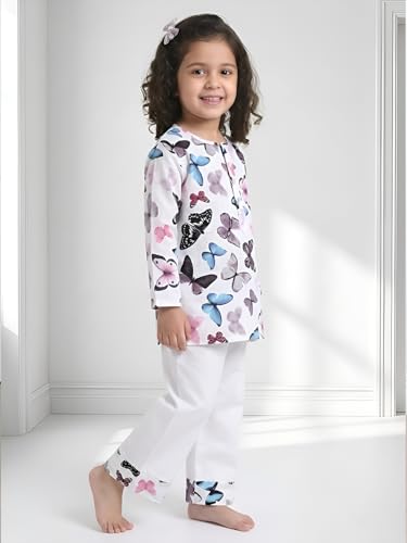 Image of POLKA TOTS Premium Cotton Night Wear for Boys & Girls | Traditional Kurta Pyjama Night Suit Set | Ultra-Soft & Breathable Nightwear for Toddlers & Baby | Kids Night Dress from Newborn to 8 Years
