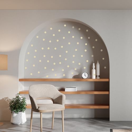 Set de 100 adhesivos murales beige mate con puntos miniatura 4