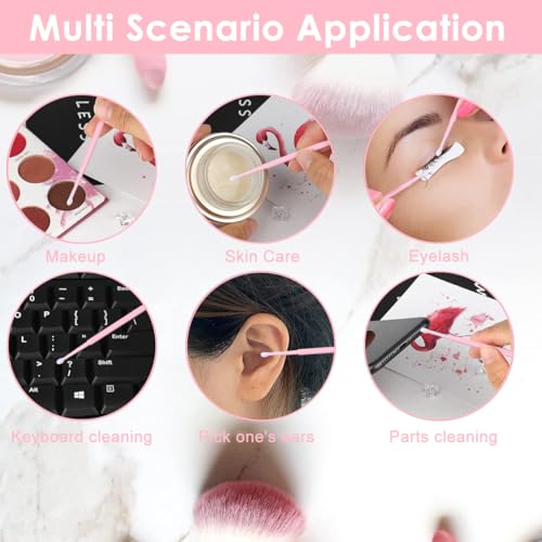 Image of MAYCREATE 100-Count Precision Cotton Swabs, Detailing Cotton Buds for Makeup, Micro-Tip Cotton Applicators for Eyeliner, Nail Art & Touch-Ups
