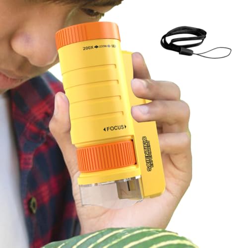 Microscopio portátil para niños con luz LED y lentes ajustables STEM
