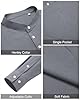 J.VER Linen Shirts Men Long Sleeve Regular Fit Casual Beach Summer Henley Shirt for Men with Pocket Dark Grey 3XL #5