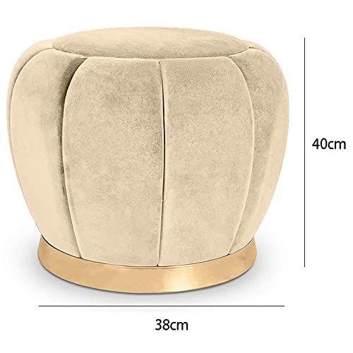 Tabouret pouf ottoman rembourré et banc à chaussures rond de 40 cm - 4