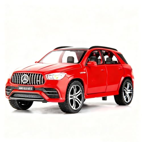 TGRCM-CZ 1/32 Diecast Auto AMG GLE 63S Modell Auto Pull Back mit Sound und Licht Spielzeug Auto für Jungen Mädchen Erwachsene Geschenk(Rot)