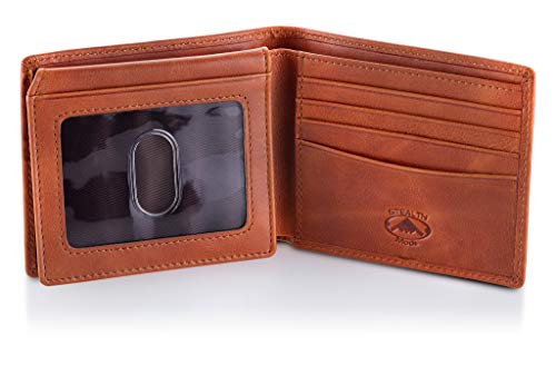 Image of Stealth Mode Leather Bifold Wallet for Men With ID Window and RFID Blocking