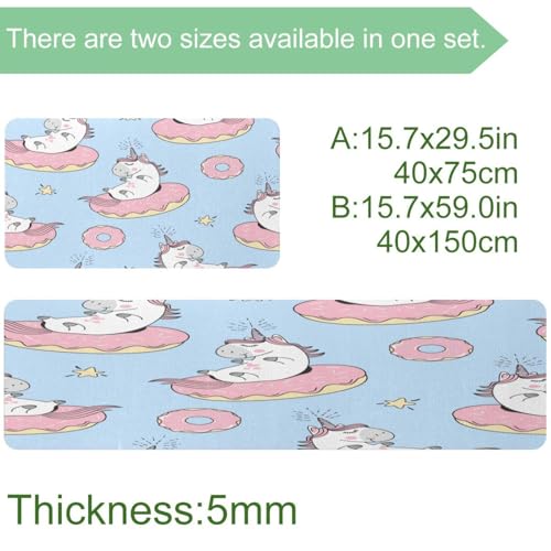Lot de 2 tapis de cuisine en forme de bébé licornes doux - 4