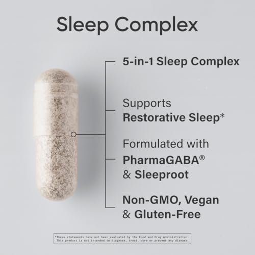 Sports Research® Sleep Complex- Melatonin-Free Vegan Capsules - with Valerian Root, GABA, L-Theanine, Magnesium & 5-HTP - 30 Servings - Image 3