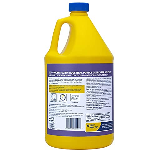 Zep Industrial Purple Cleaner and Degreaser Concentrate - 1 Gallon (Case of 2) R45802 - Powerful Deep Oil and Grease Cleaning Formula for Machinery, Engine Parts, Shop Floors, Garages, Works on - Image 4