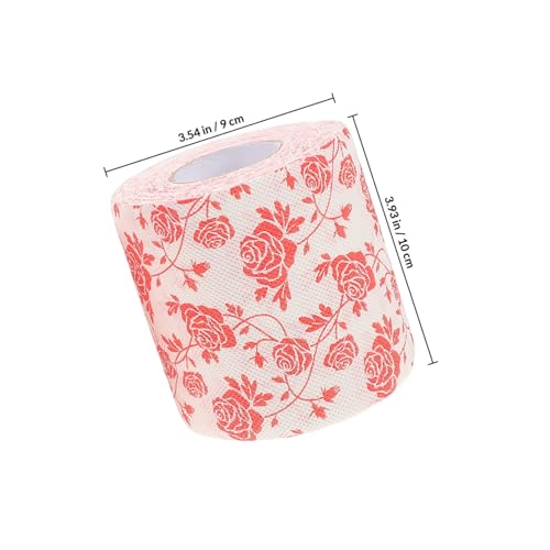 Papel higiénico floral de pulpa de madera con dos rollos resistentes 3