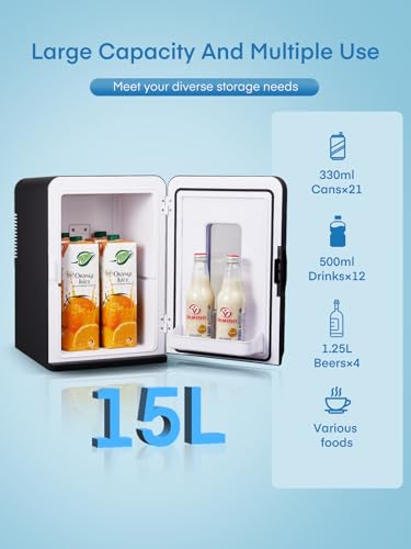 Northclan YT-A-15X Mini Fridge For Bedroom 15L, 21 Cans Small Skincare Fridge thumb #1