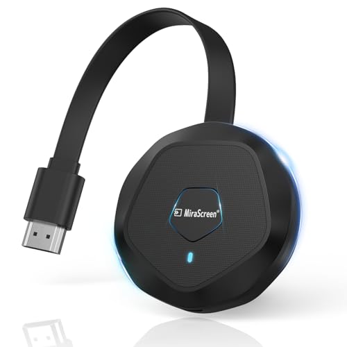 Wireless HDMI Display Adapter, 4K Screen Mirroring Streaming Dongle, 2.4/5GHz Wifi Transmitter and Receiver Connector Support Miracast/DLNA/Airplay for iOS/Android/Laptop/iPhone/PC/Monitor/Projector