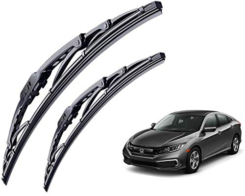 Image of WolkomHome High Performance OE Car Wiper Blade Replacement set of 2 Pc Right 26 inch Left 16 inch for Honda Civic 2019