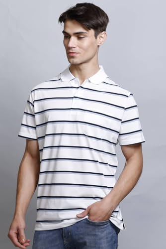 Image of GODFREY Men Cotton Regular Fit Cotton Half Sleeve Collar Tshirt Size-XXXL-Large(3XL /46),White