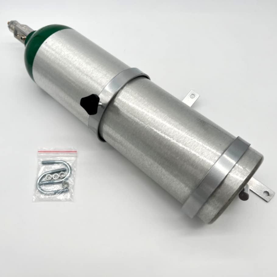 Miniatura 3 de Soporte de tanque de oxígeno para silla de ruedas, soporte de tanque de oxígeno médico con capacidad para 1 cilindro DE, diseño ligero, acabado con