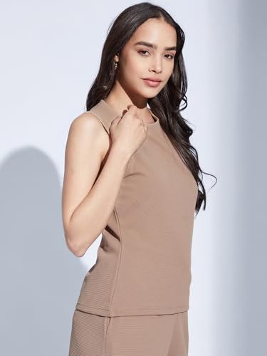 Image of Selvia Women's Textured Lycra Solid Top