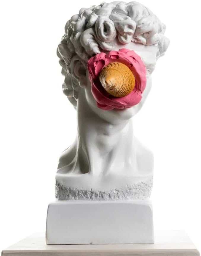 David Bust Statue, 13 Inches 33 cm, Pop Art David Bust Sculpture, Modern Sculpture, Home Decor