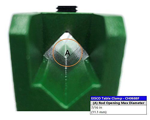 Image of Laboratory Table /Bench Clamp up to 2.5 inch (65mm) Table Thickness, Holds Rod Diameter up to 7 /16 inch (11.1 mm) - Eisco Labs