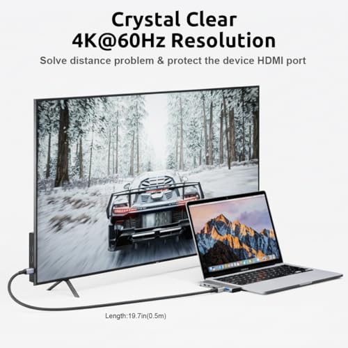Image of Verilux USB C Extension Cable, 0.5m USB Type C Male to Female Cable Support PD 100W Fast Charging, 10Gbps Data Transfer USB Extension, 4K@60Hz HD Video Output Compatible for iPhone 17 /16 /15, MacBook