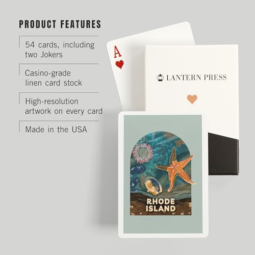 Lantern Press Rhode Island Cartas de Poker 52 Piezas miniatura 3