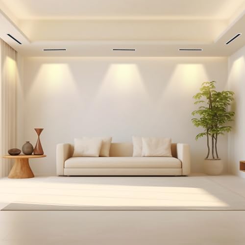 Image of 10W Linear LED Recessed Lighting, 3000K Warm White 750LM Spotlight Indoor, Downlight with Non-Dimmable Built-in Driver (Ra85 /30 /Inner Black with White Trim)