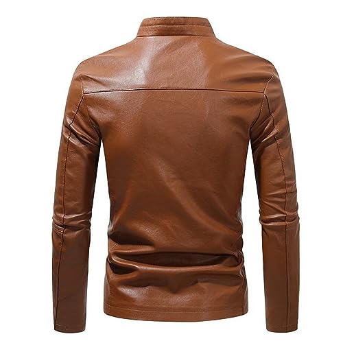 Chaqueta de cuero slim fit para hombre miniatura 3