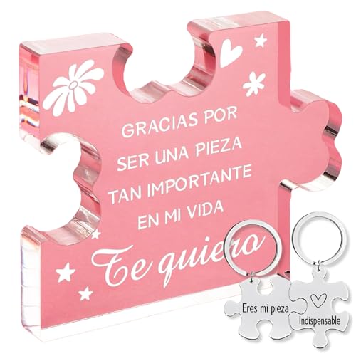Super Gift Regalos Originales para Mujer. Pieza Puzzle Acrílico con 2 Llaveros Originales | Regalo Mujer | Regalo para Hombre Cumpleaños, Aniversario | Regalo Amiga, Madre, Hermana