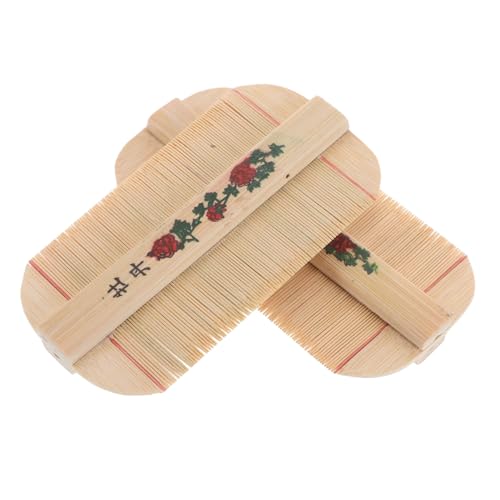 TOVINANNA Pet Grooming Tool Bamboo Dandruff Comb Fine Teeth Double-sided Hair Removal for Dogs Cats and Humans Scalp Massage