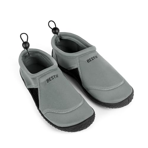 BESTIF Buty do wody męskie damskie | obuwie do pływania neoprenowe ze ściągaczem | lekkie i wygodne | szary, 43 EU