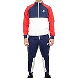 NIKE Sportswear Chándal, Hombre, Midnight Navy/University Red/White/White, L
