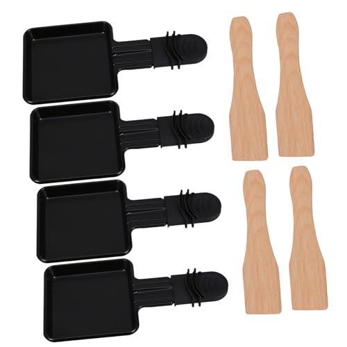 ULTECHNOVO 4sets Electric Oven Grilled Cheese Pan Raclette BBQ Spatula Trays Non-Stick Cheese Melts for Home