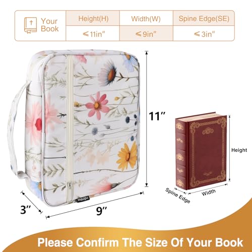MOLNESO Capas bíblicas grandes para mulheres 28 x 23 x 7,6 cm capa bíblica extra grande para meninas