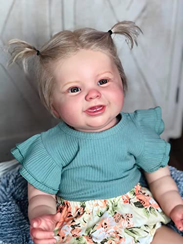 Muñeca bebé reborn realista 24 pulgadas silicona y tela miniatura 3