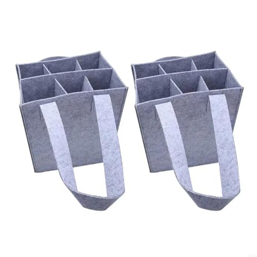 Bolsa para botellas de vino de fieltro gris ideal para tus picnics y cenas con amigos
